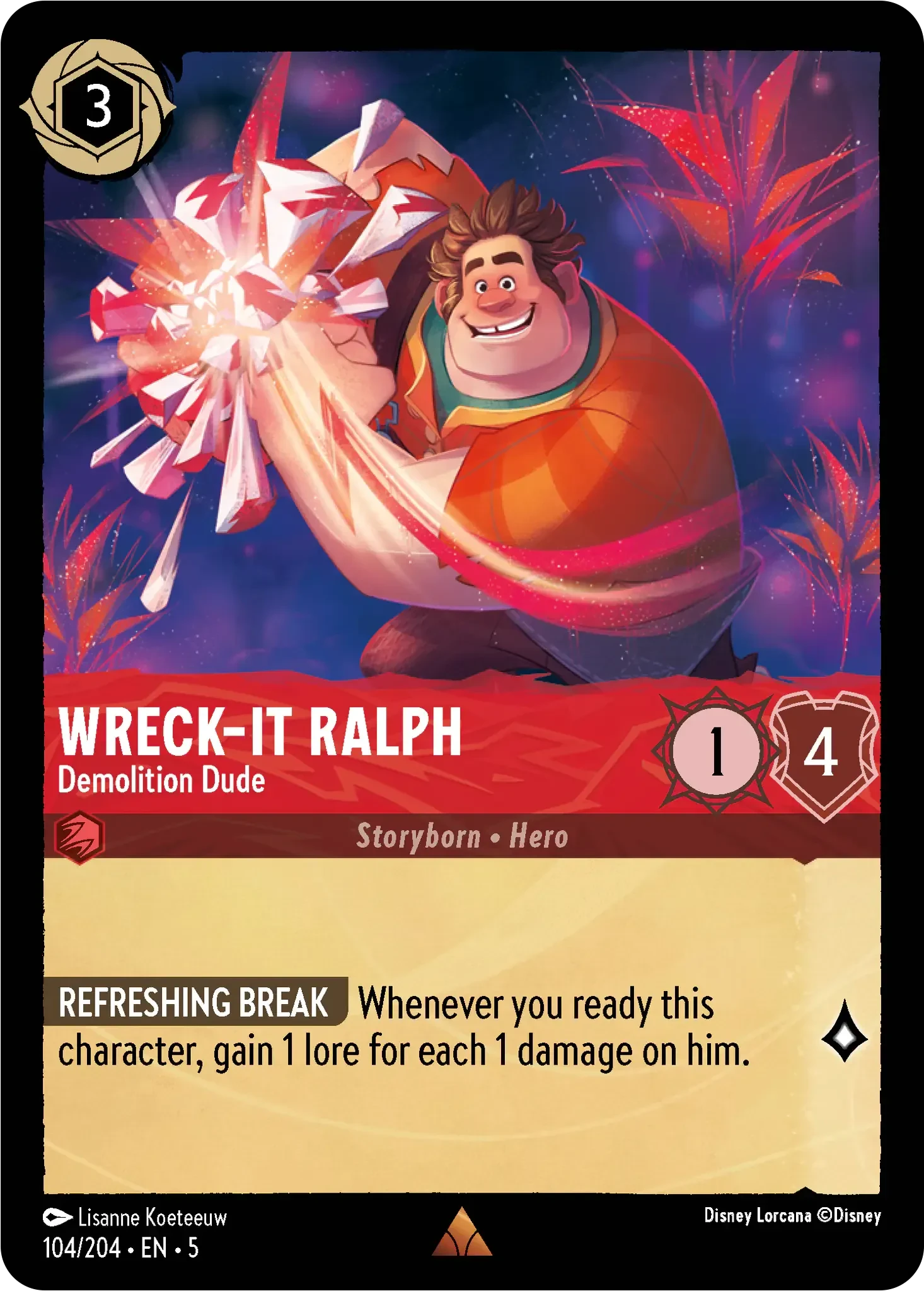 2024 Shimmering Skies Wreck-It Ralph - Demolition Dude #104 Rare card image