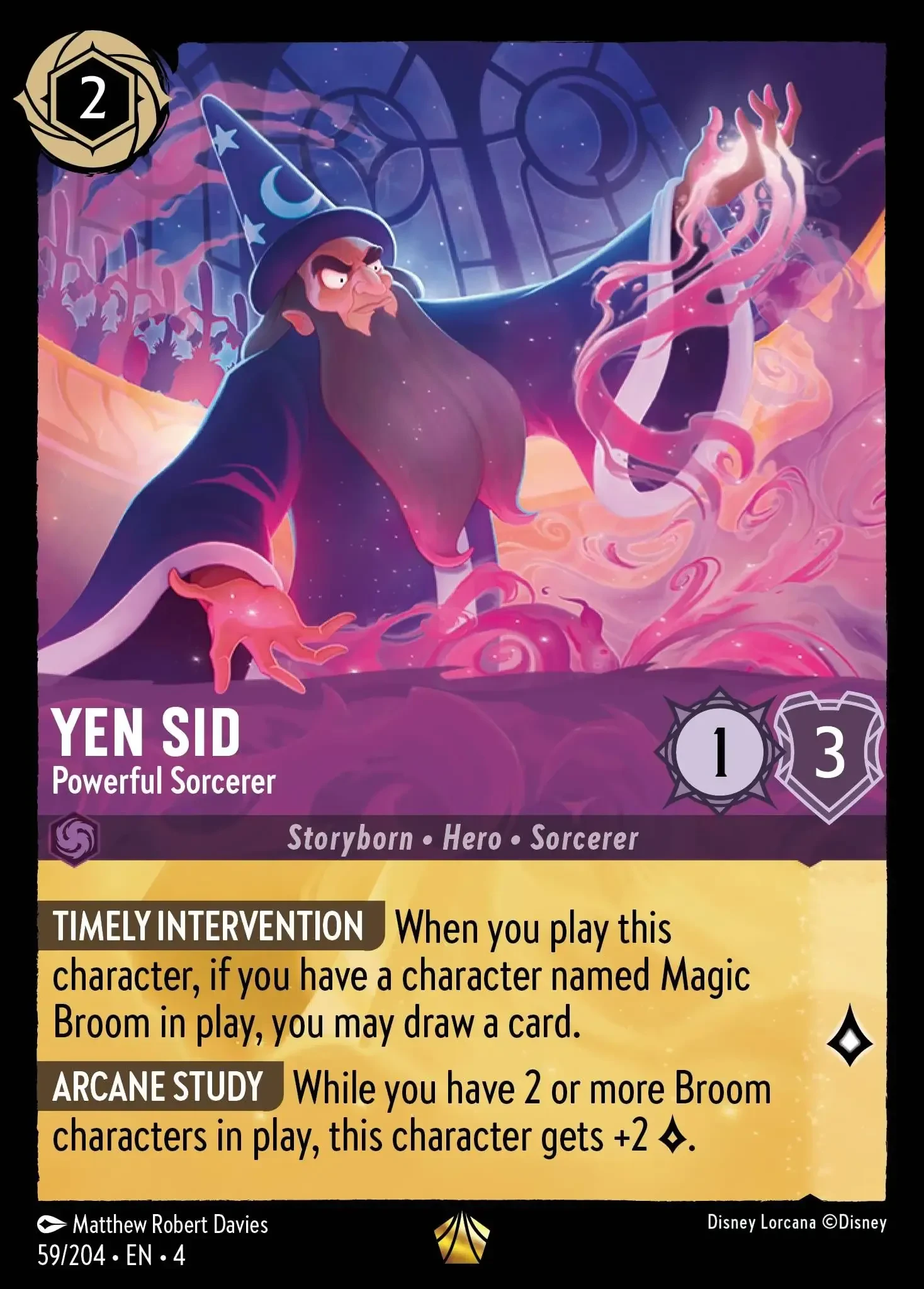 2024 Ursula's Return Yen Sid - Powerful Sorcerer Legendary #59 Legendary card image