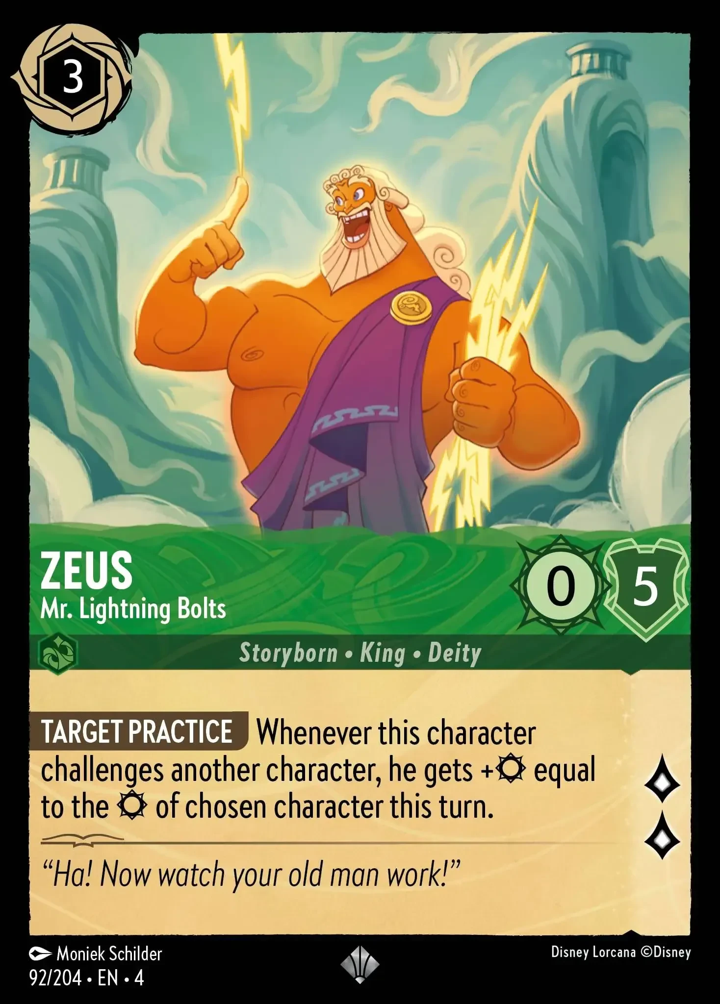 2024 Ursula's Return Zeus - Mr. Lightning Bolts #92 Super Rare card image